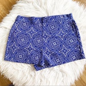 Forever XXI Blue Geometric Print Shorts